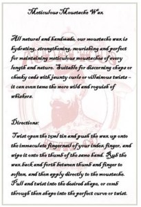 wax blurb sheet back